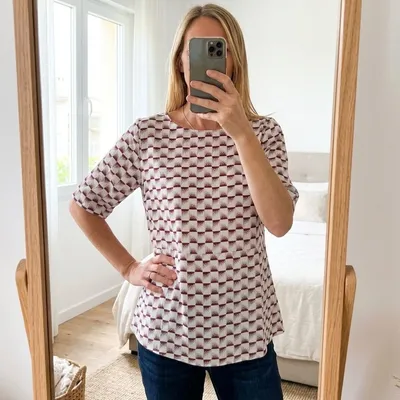 Top chloé stora taille 36 lin imprimé graphique

